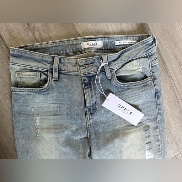 GUESS Mid Rise Skinny Light Blue Jeans - Picture 4 of 13
